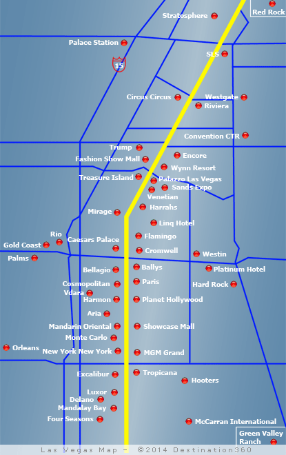 map of vegas strip hotels 2010