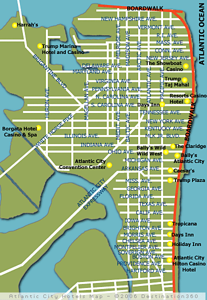 Atlantic City Hotel Map