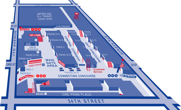 Map of Penn Station