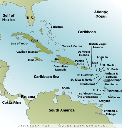 Caribbean Map, Map of the Caribbean, Map of Caribbean, Caribbean Maps