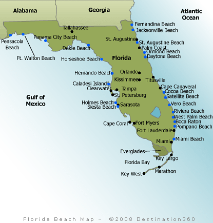 Florida Beaches Map