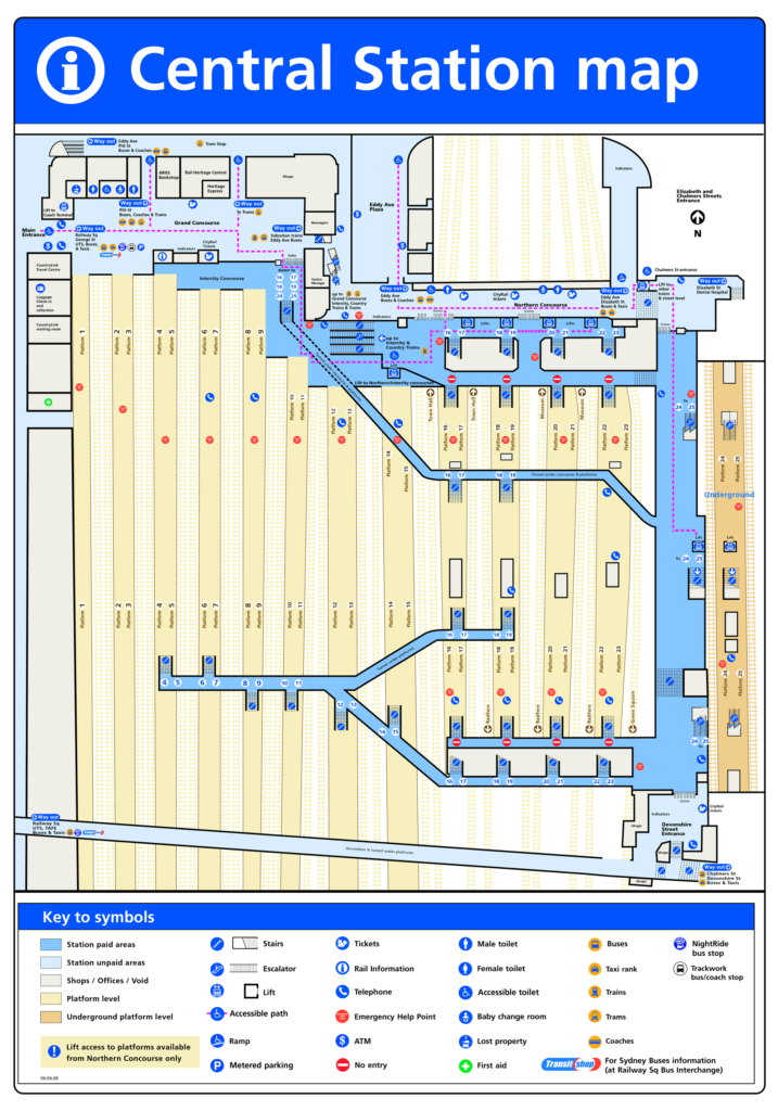 Sydney Central Station Map