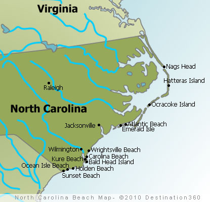 North Carolina Beaches Map
