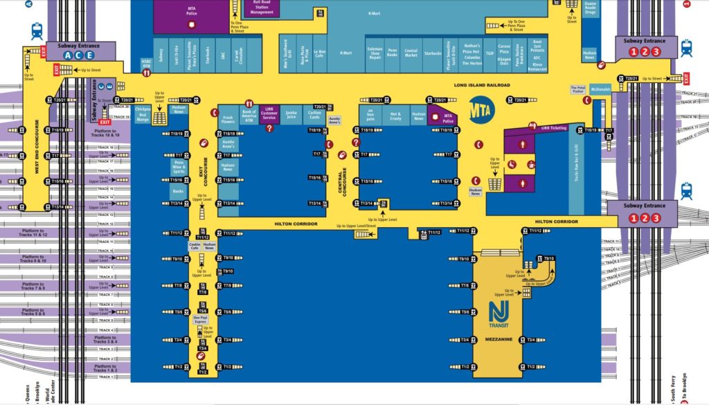 Map of Penn Station