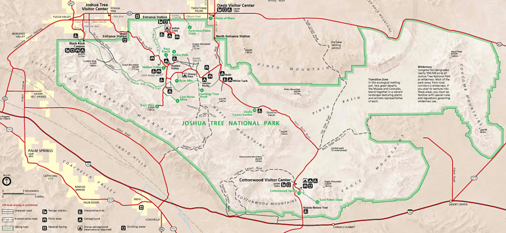 Map of Joshua Tree National Park