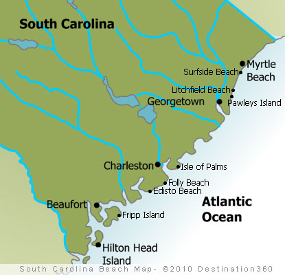 Map of South Carolina Beaches